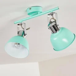 Lampes Vintages & Rétros-hofstein Plafonnier Dompierre Vert, Blanc, 2 lumières