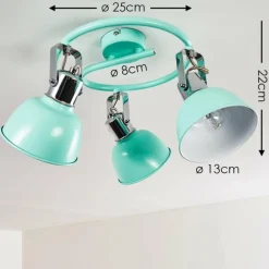 Lampes Vintages & Rétros-hofstein Plafonnier Dompierre Vert, Blanc, 3 lumières