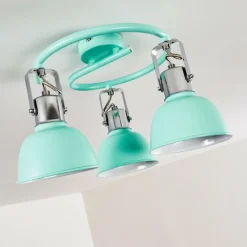 Lampes Vintages & Rétros-hofstein Plafonnier Dompierre Vert, Blanc, 3 lumières