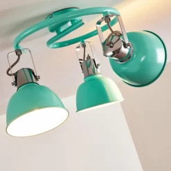 Lampes Vintages & Rétros-hofstein Plafonnier Dompierre Vert, Blanc, 3 lumières