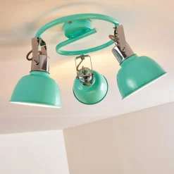 Lampes Vintages & Rétros-hofstein Plafonnier Dompierre Vert, Blanc, 3 lumières