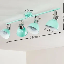 Lampes Vintages & Rétros-hofstein Plafonnier Dompierre Vert, Blanc, 4 lumières