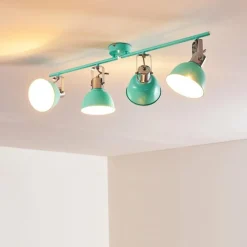 Lampes Vintages & Rétros-hofstein Plafonnier Dompierre Vert, Blanc, 4 lumières