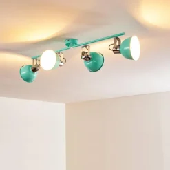 Lampes Vintages & Rétros-hofstein Plafonnier Dompierre Vert, Blanc, 4 lumières