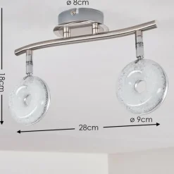 hofstein Plafonnier Donot LED Nickel mat, 2 lumières