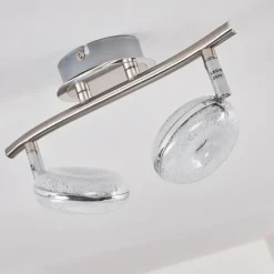hofstein Plafonnier Donot LED Nickel mat, 2 lumières