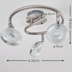 hofstein Plafonnier Donot LED Nickel mat, 3 lumières