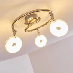 hofstein Plafonnier Donot LED Nickel mat, 3 lumières