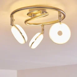 hofstein Plafonnier Donot LED Nickel mat, 3 lumières