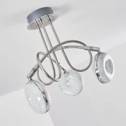 hofstein Plafonnier Donot LED Nickel mat, 3 lumières