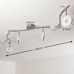 hofstein Plafonnier Donot LED Nickel mat, 6 lumières