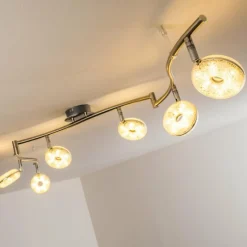 hofstein Plafonnier Donot LED Nickel mat, 6 lumières