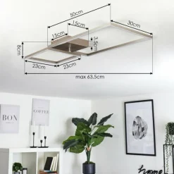 hofstein Plafonnier Doyon LED Nickel mat, 1 lumière