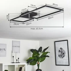 hofstein Plafonnier Doyon LED Noir, 1 lumière* Éclairage Led