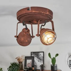 Lampes Industrielles-hofstein Plafonnier Drobak Rouille, 2 lumières