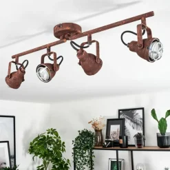 Lampes Industrielles-hofstein Plafonnier Drobak Rouille, 4 lumières