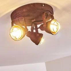 Lampes Industrielles-hofstein Plafonnier Drobak Rouille, 3 lumières