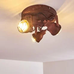 Lampes Industrielles-hofstein Plafonnier Drobak Rouille, 3 lumières