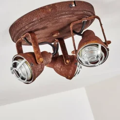 Lampes Industrielles-hofstein Plafonnier Drobak Rouille, 3 lumières