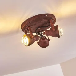 Lampes Industrielles-hofstein Plafonnier Drobak Rouille, 3 lumières
