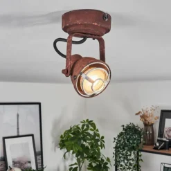 Lampes Industrielles-hofstein Plafonnier Drobak Rouille, Noir, 1 lumière