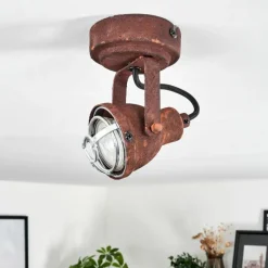 Lampes Industrielles-hofstein Plafonnier Drobak Rouille, Noir, 1 lumière