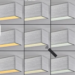 hofstein Plafonnier Dubuisson LED Aluminium, 1 lumière, Télécommandes