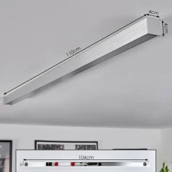 hofstein Plafonnier Dubuisson LED Aluminium, 1 lumière, Télécommandes