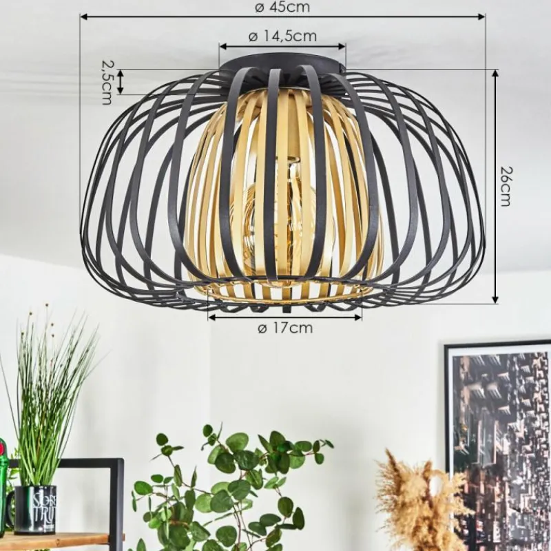 Lampes Dorées-hofstein Plafonnier Dudignac Noir, 1 lumière