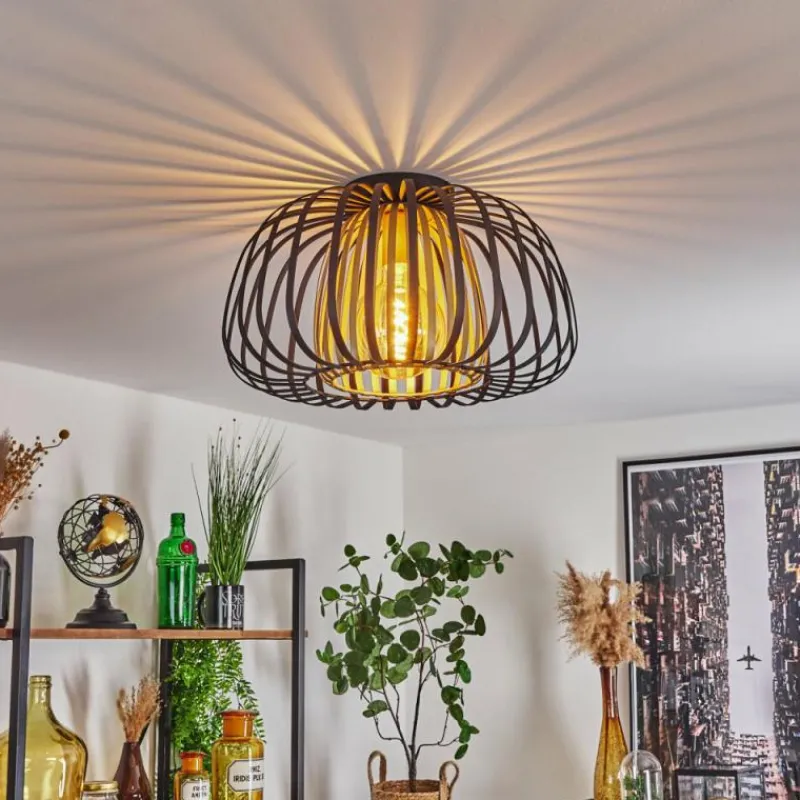 Lampes Dorées-hofstein Plafonnier Dudignac Noir, 1 lumière