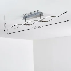 hofstein Plafonnier Dundas LED Acier inoxydable, 2 lumières
