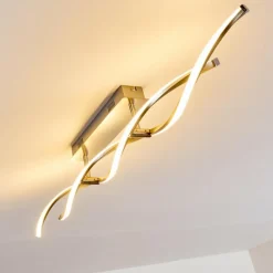 hofstein Plafonnier Dundas LED Acier inoxydable, 2 lumières