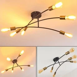 hofstein Plafonnier Duvin Noir, 6 lumières