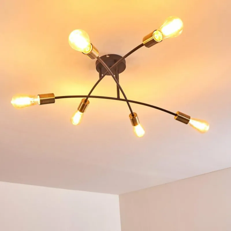 hofstein Plafonnier Duvin Noir, 6 lumières