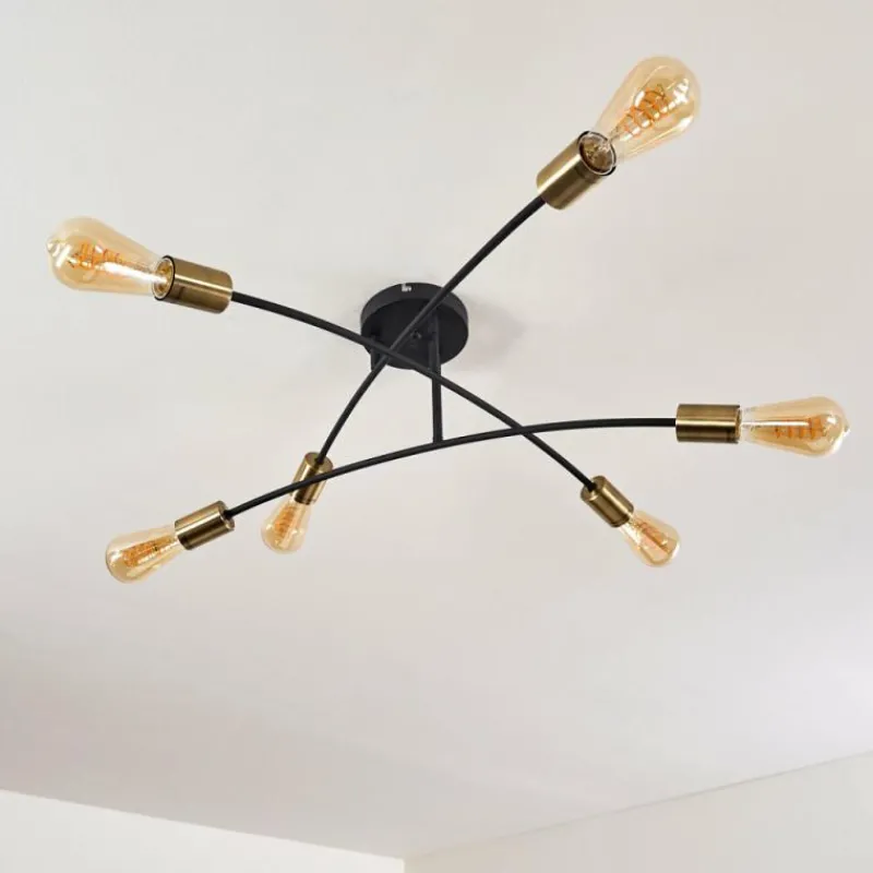 hofstein Plafonnier Duvin Noir, 6 lumières