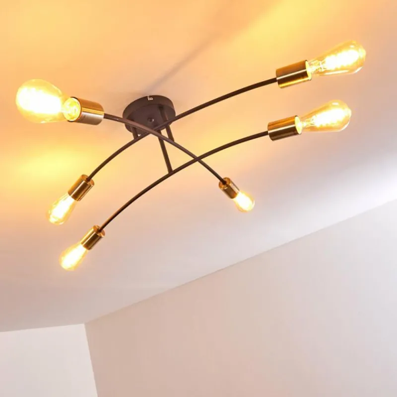 hofstein Plafonnier Duvin Noir, 6 lumières