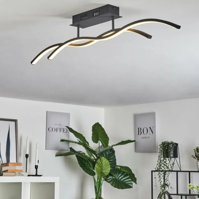 hofstein Plafonnier Eaglesham LED Noir, 1 lumière