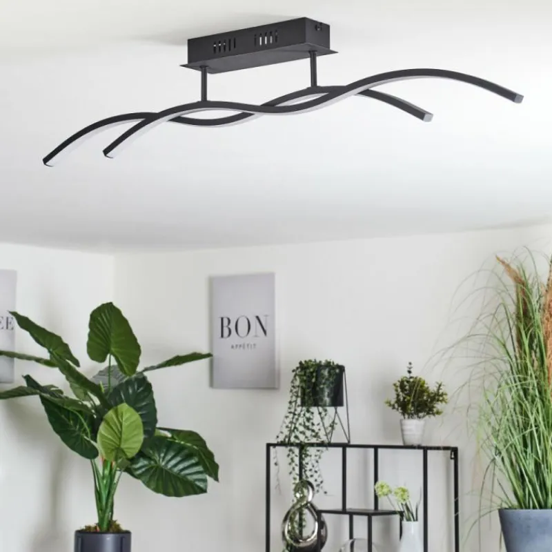 hofstein Plafonnier Eaglesham LED Noir, 1 lumière