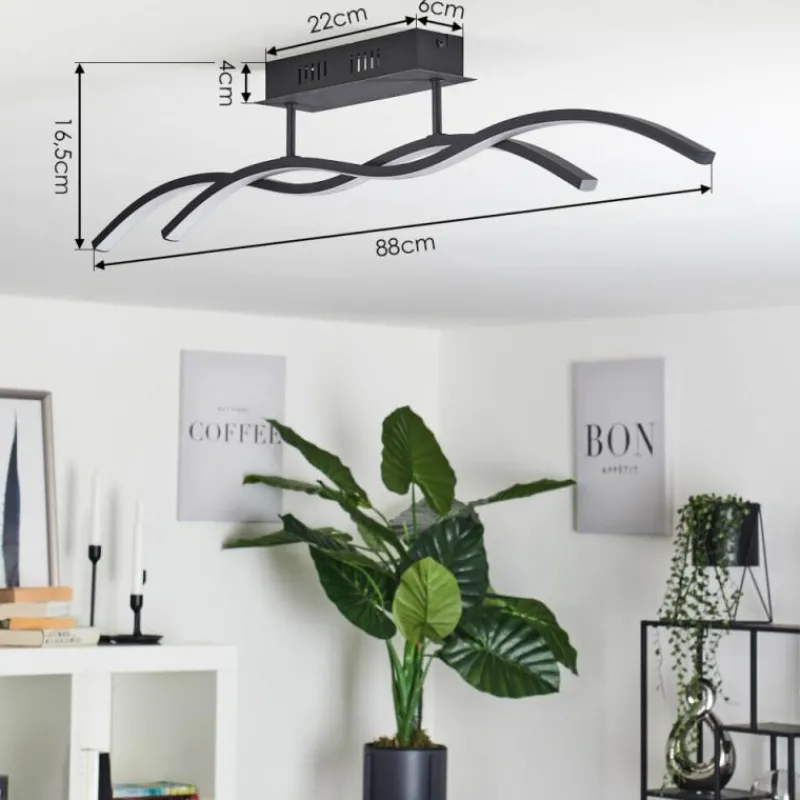 hofstein Plafonnier Eaglesham LED Noir, 1 lumière