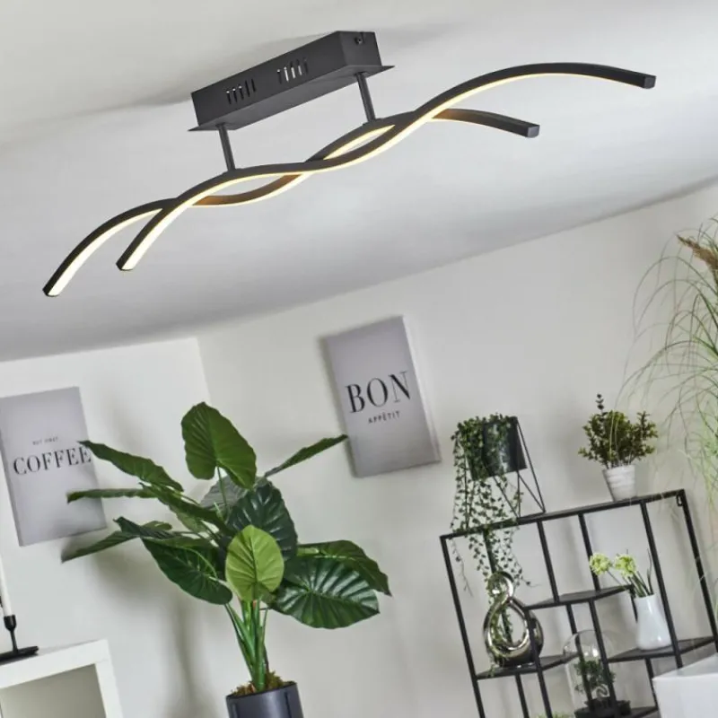 hofstein Plafonnier Eaglesham LED Noir, 1 lumière