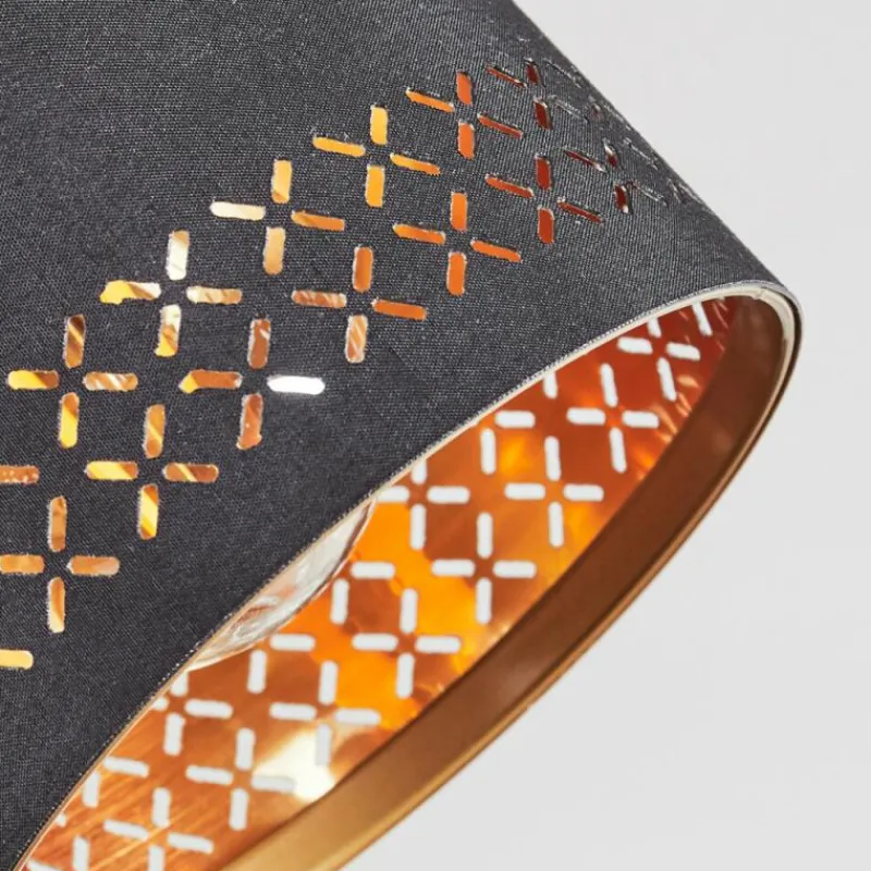 Lampes En Tissu-hofstein Plafonnier Ecuador Noir, 2 lumières