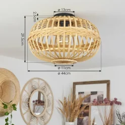 Luminaires Scandinaves-hofstein Plafonnier Egede Écru, Noir, 1 lumière