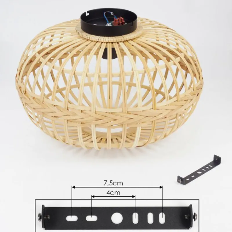 Luminaires Scandinaves-hofstein Plafonnier Egede Écru, Noir, 1 lumière