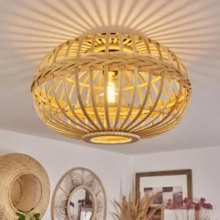 Luminaires Scandinaves-hofstein Plafonnier Egede Écru, Noir, 1 lumière