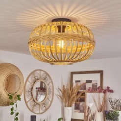 Luminaires Scandinaves-hofstein Plafonnier Egede Écru, Noir, 1 lumière