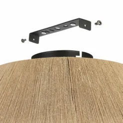 Style Boho-Chic-Luminaires Eglo Plafonnier Eglo ALDERNEY Noir, 1 lumière