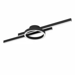 Luminaires Eglo Plafonnier Eglo AMANDOLO LED Noir, 1 lumière, Télécommandes, Changeur de couleurs* Éclairage Led