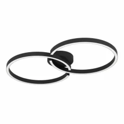 Luminaires Eglo Plafonnier Eglo AMANDOLO LED Noir, 1 lumière, Télécommandes, Changeur de couleurs* Éclairage Led