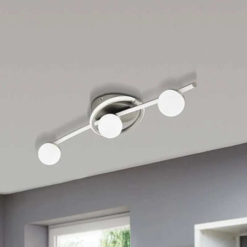 Luminaires Eglo Plafonnier Eglo AQUINO LED Nickel mat, 4 lumières* Éclairage Led