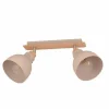 Lampes En Bois-Luminaires Eglo Plafonnier Eglo ARRECIFE Couleur bois, Nickel mat, 2 lumières